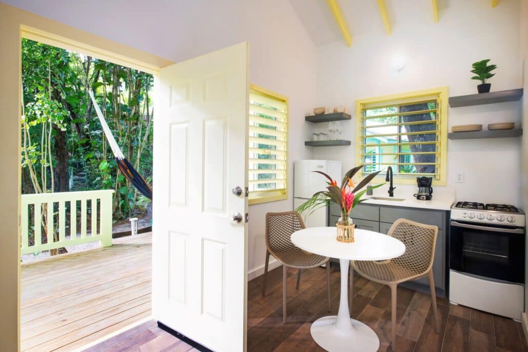 Boutique Hotel in Roatan Honduras - Kitchen in the Luxury Garden Villa at Puerta Azul