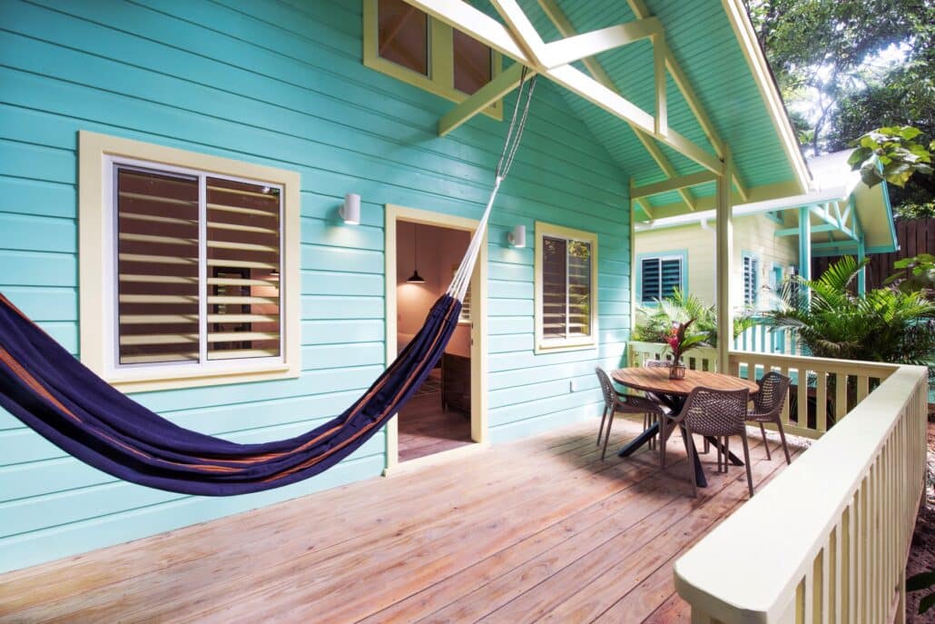 Roatan Honduras Luxury Garden Villa Patio at Puerta Azul Boutique Hotel