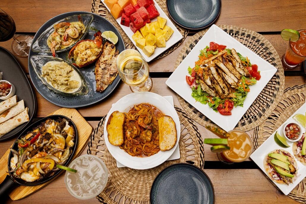 Dining Area at Puerta Azul Island Kitchen & Bar in Roatan Honduras