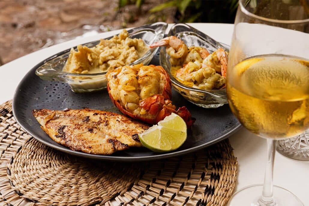 Sea food at Puerta Azul Island Kitchen & Bar - Roatan