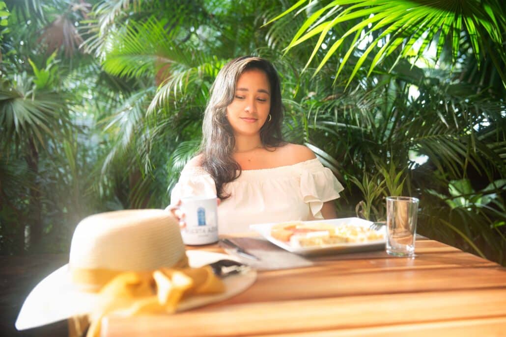 Brekfast at Puerta Azul Hotel, Sandy Bay, Roatan