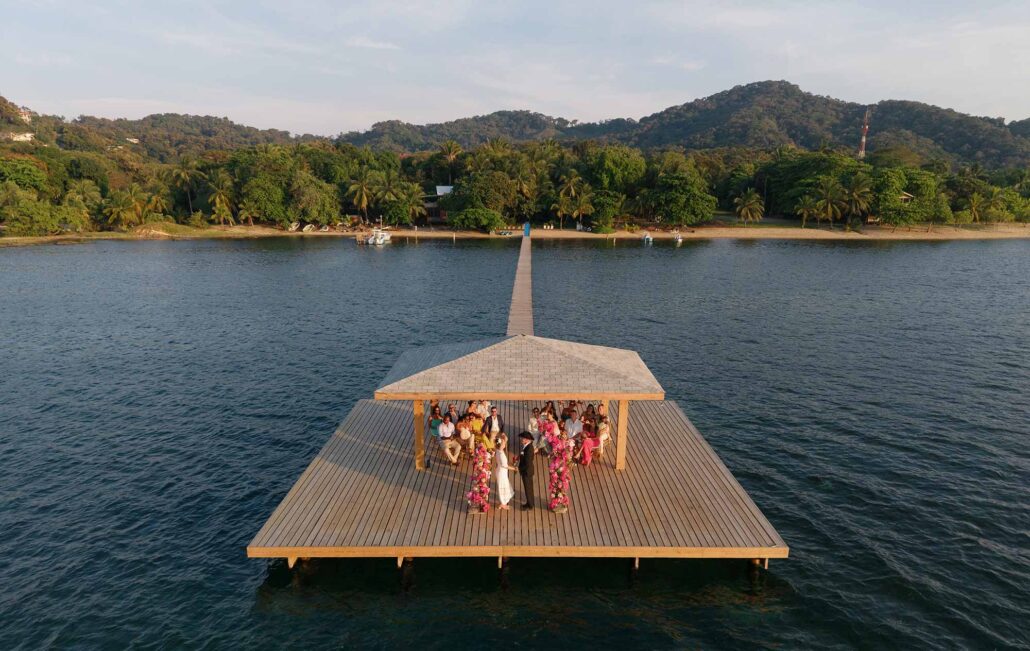 Dock wedding ceremony puerta azul hotel