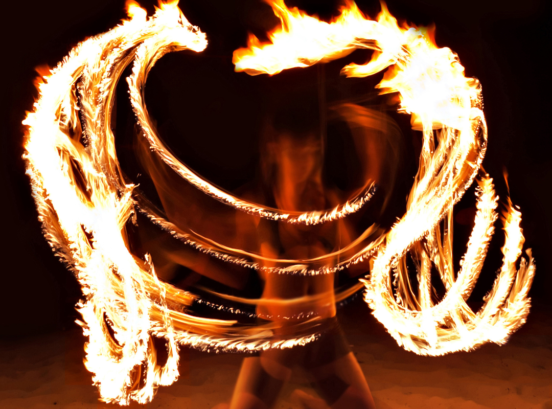 fire dancers Roatan